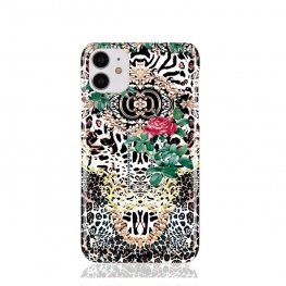 Rose and leopard print water transfer phone case
