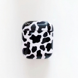 black and white cow mark airpods case