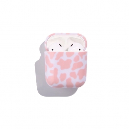 pink cow mark print airpods case