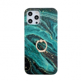 IMD Marble  iphone Case With finger Ring holder