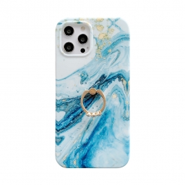 PC+TPU marble phone case with grip holder