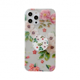 IMD floral iphone case with matching Pop Socket