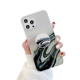 IMD marble case with matching Phone Grip