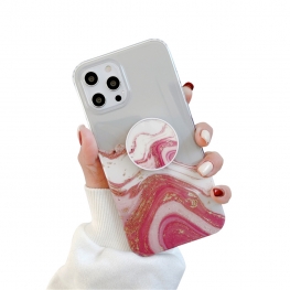 IMD marble iphone case with matching pop socket