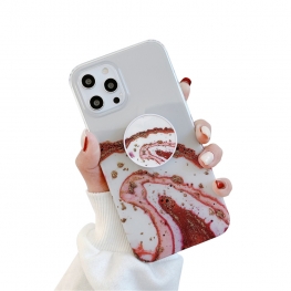 IMD marble mobile case with matching pop socket
