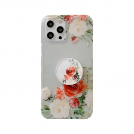 IMD printing Flower phone case for iphone with pop socket