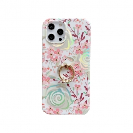 Pink flower laser effect IMD phone case