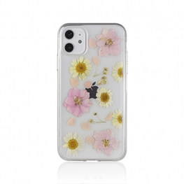 Pink and Yellow Pressed Flower Phone Case