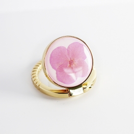 Pink Flower  Epoxy Finger Ring holder