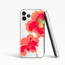 Clear Shockproof bumper flower phone case